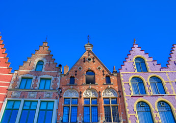 Fototapeta na wymiar The historical city center and Market Square (Markt) in Bruges (Brugge), Belgium.