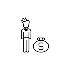 Bribe, man, money icon. Element of corruption icon. Thin line icon for website design and development, app development. Premium icon