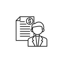 Bribe, contract icon. Element of corruption icon. Thin line icon for website design and development, app development. Premium icon