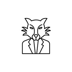 Obraz premium Bribe, businessman, wolf man icon. Element of corruption icon. Thin line icon for website design and development, app development. Premium icon