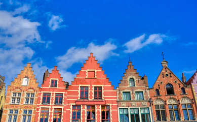 Fototapeta na wymiar The historical city center and Market Square (Markt) in Bruges (Brugge), Belgium.