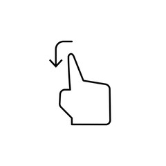 Move, finger, touch icon. Element of corruption icon. Thin line icon on white background