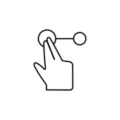 Interactive, augmented reality, touch icon. Element of corruption icon. Thin line icon on white background