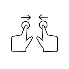 Swipe, fingers, screen icon. Element of corruption icon. Thin line icon on white background