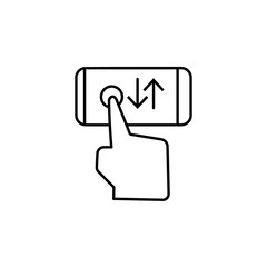 Fototapeta premium Smartphone, disturb, move, finger icon. Element of corruption icon. Thin line icon on white background