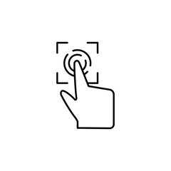 Finger, push, touch icon. Element of corruption icon. Thin line icon on white background