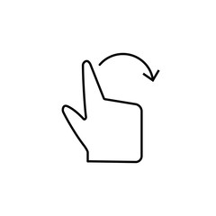 Rotate, hand, touch, finger icon. Element of corruption icon. Thin line icon on white background