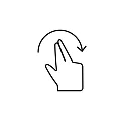 Hand gesture, touch screen icon. Element of corruption icon. Thin line icon on white background