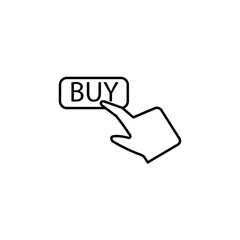 Buy, push, finger, touch icon. Element of corruption icon. Thin line icon on white background
