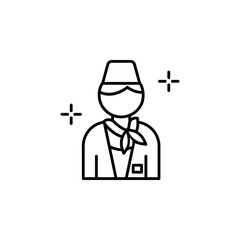 Flight attendant, airport icon. Element of airport line color icon