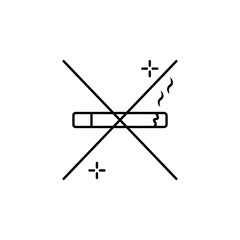 No smoking, airplane, airport icon. Element of airport line color icon