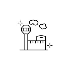 Flight tower, airport icon. Element of airport line color icon