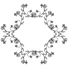Wreath frame of flower on a white background. Vector