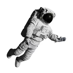 Foto op Canvas astronaut during space walk, isolated on white background © dottedyeti