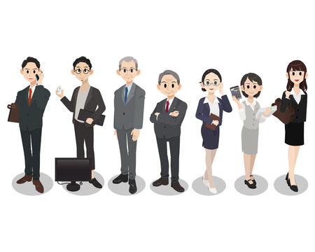 Business teamwork concepts. Group of business people character set.