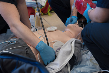 Advance care paramedics in training - obrazy, fototapety, plakaty