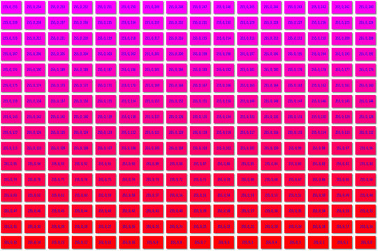 RGB Colour Picker: Magenta to Red [Includes instruction on how to add these swatches to another Illustrator document]