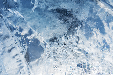 The texture of the ice. The frozen water.Winter background 
