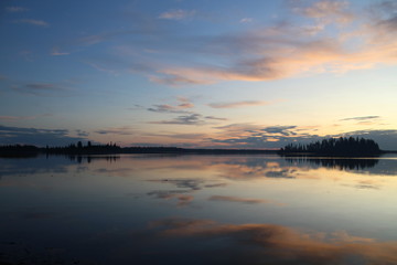 Fototapeta premium Calm Sunset, Elk Island National Park, Alberta
