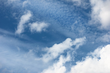 blue sky nature background and white clouds soft focus