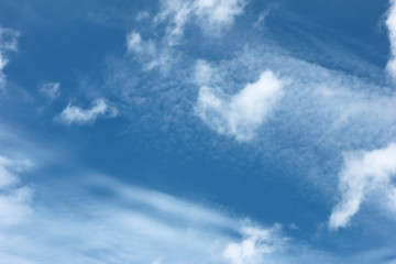 blue sky nature background and white clouds soft focus