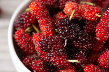 Fresh Mulberrys healthy fruit source of vitamin.