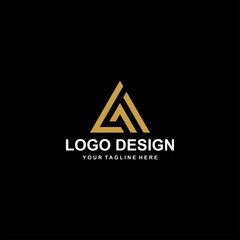 Mountain gold logo design vector.  Adventure logo icon illustration.