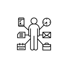 Time management, letter, Smartphone icon. Element of concentration line icon