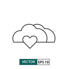 Love cloud icon. Outline style. Isolated on white background. Vector illustration EPS 10