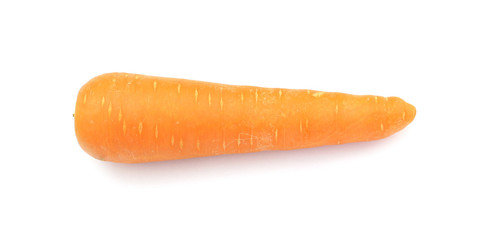 Fresh carrot isolated on white background.