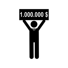 Businessman, earn, million icon. Element of businessman pictogram icon. Premium quality graphic design icon. Signs and symbols collection icon