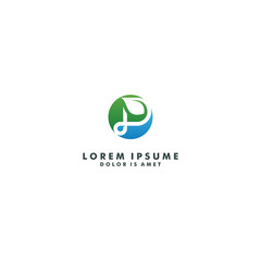 Letter P logo template design - vector