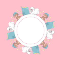 Frame template with cartoon characters.
