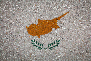 National flag of Cyprus on a stone background.The concept of national pride and symbol of the...
