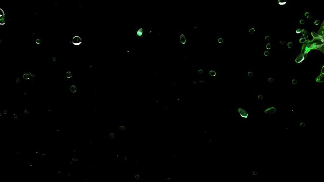 Green colour splash in the air. Shot with high speed camera