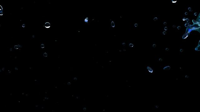 Blue colour splash in the air. Shot with high speed camera