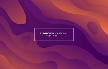 abstract papercut background design with trendy liquid style and futuristic fluid concept