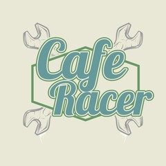 vintage style cafe racer .vector hand drawing,Shirt designs, biker, disk jockey, gentleman, barber and many others.isolated and easy to edit. Vector Illustration - Vector