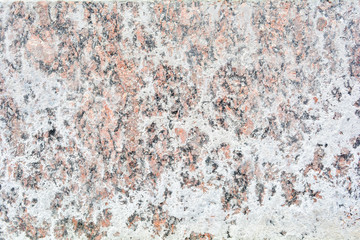 Texture of polished granite stone floor with white dense mud like chalk or lime