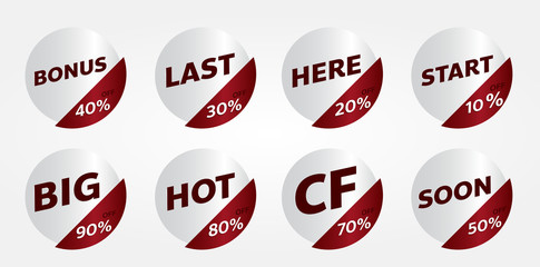 red banner promotion tag design for marketing