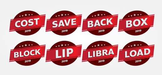 red banner promotion tag design for marketing
