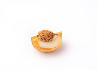 peach fruit on isolated white background