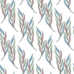 Obraz premium Beautiful and elegant flowers buds on the white background. Vector seamless pattern with flowers. watercolor fabric design
