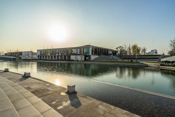 Fototapeta premium modern city waterfront downtown skyline,China.