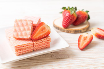 wafer with strawberry cream