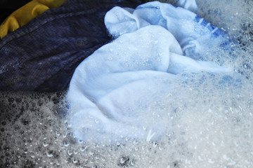 ice cubes on blue background