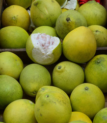 Fresh grapefruit for sale at rural market