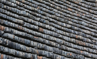 A traditional style brick tile roof