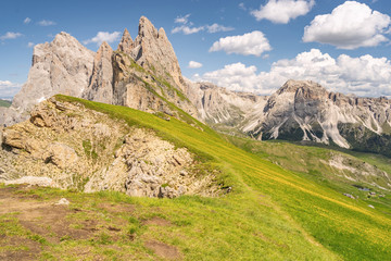 Fototapeta na wymiar Scenic landscape with rocky and sandy mountain