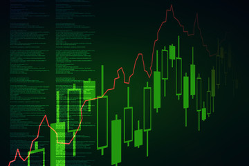 2d rendering Stock market online business concept. business Graph 